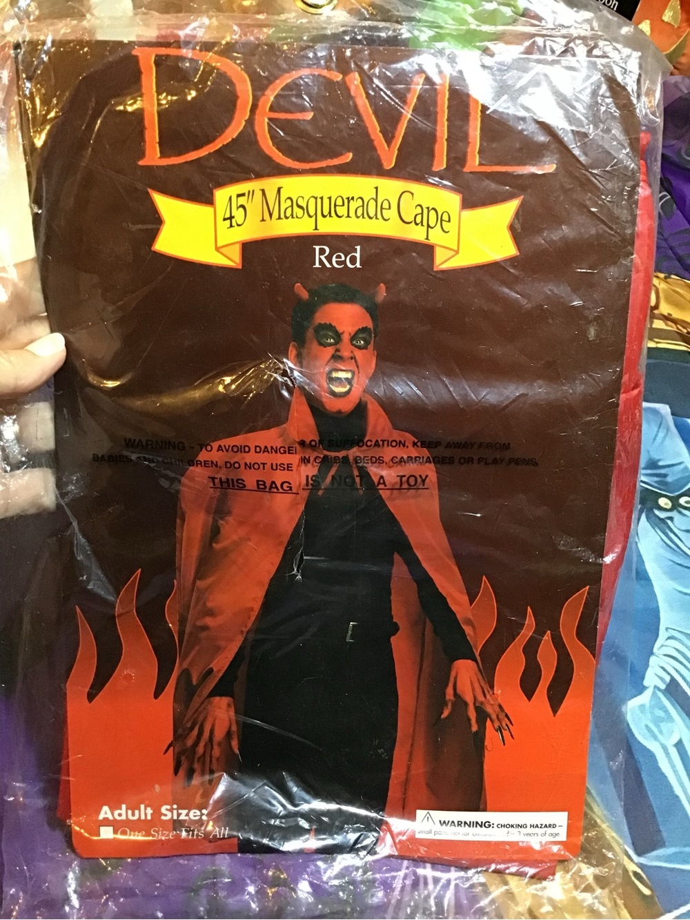 Vintage 1998 Devil 45” masquerade cape red cape adult